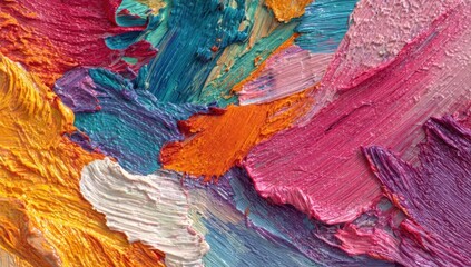 Colorful thick paint strokes texture background