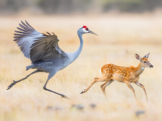 Fototapeta premium red crowned cranes