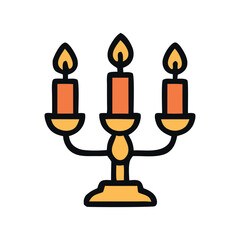 Elegant Candelabra Icon: A Decorative Candle Holder Symbol for Interior Design Projects