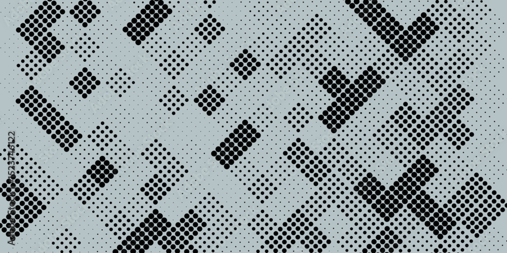 Wall mural pixelated bitmap slanted gradient texture. oblique dither diagonal pattern background. 8 bit video g