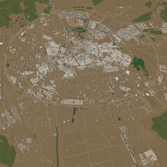 3D illustration of city and urban in Erbil Iraq