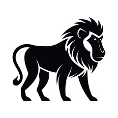 African safari animals silhouettes with elephant lion giraffe and many more