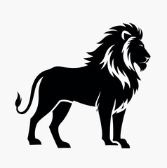 African safari animals silhouettes with elephant lion giraffe and many more