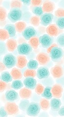 Pastel floral pattern background with roses soft colors aesthetic flower design seamless surface pattern print