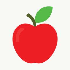 red apple with leaf