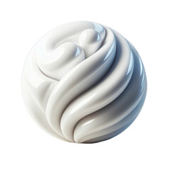 A spherical abstract form with smooth, swirling bands, showcasing light play and clean simplicity.
