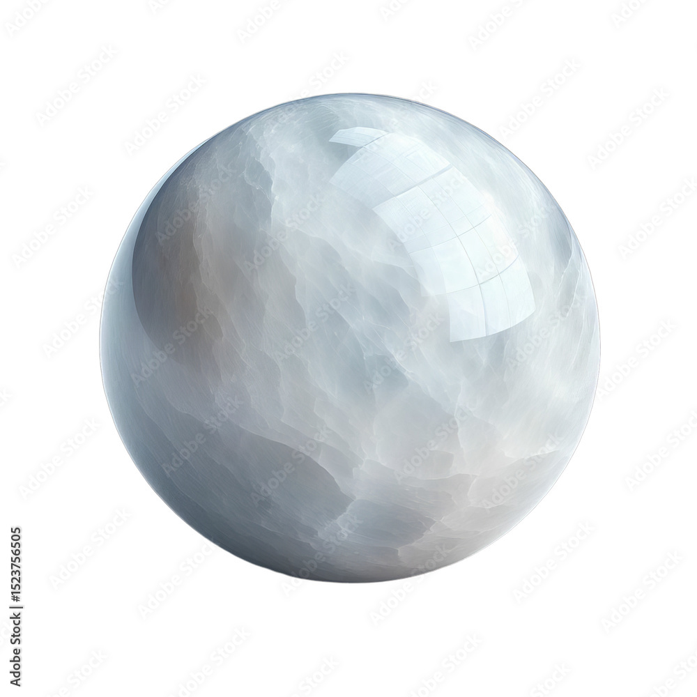 Poster a luminous orb with flowing textures and subtle light, creating a calming and ethereal presence.