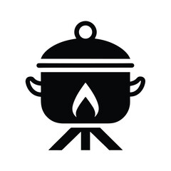 Camp Cooking Pot Holder Icon Vector Illustration