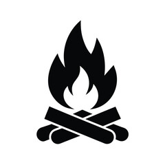 Campfire Woodpile Icon Vector Illustration