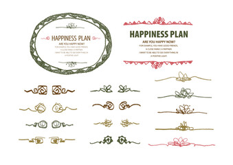 デザインフレーム　飾り罫　フリーハンド　縄文風　04