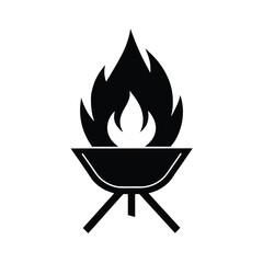 Folding Fire Pit Icon Vector Illustration
