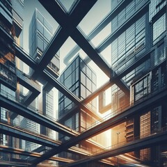 Obraz premium Urban Geometry A abstract image of urban geometry with shapes an