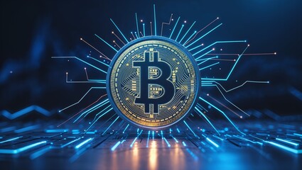 Bincoin and crypto market rapic bull growth background, cryptocurrency price rocket launch to the moon concept