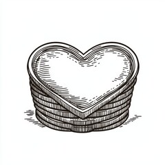 Obraz premium Doodle icon illustration showcasing a heart shape with a whimsical design and bold outline