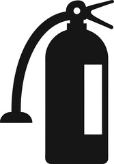 black silhouette of a fire extinguisher icon sample