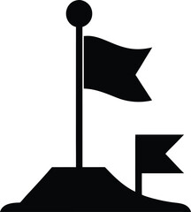 black silhouette of a flag icon achievement and milestones