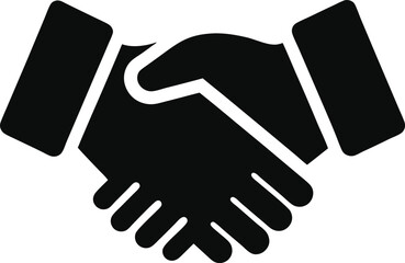black silhouette of a handshake icon business development