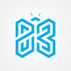 Obraz premium Illustration vector graphic of number 23