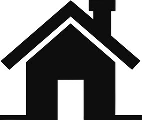 black silhouette of a house or home icon real estate