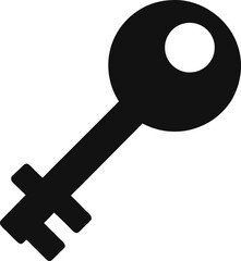 black silhouette of a key icon access and secure