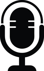 black silhouette of a microphone icon media android