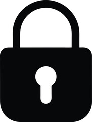 black silhouette of a padlock icon privacy and security