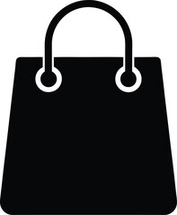 black silhouette of a shopping bag icon retailer
