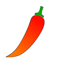 Red hot chili pepper vector illustration, a spicy food ingredient