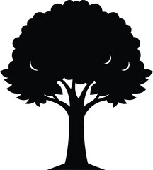 black silhouette of a tree icon nature and environment