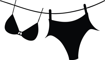 delicate women's underwear set blowing in breeze