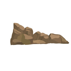 Vector Isolated Hill-Like Stone - Natural Landscape Design Element