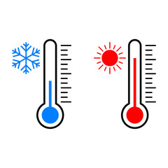 Termómetros con temperaturas frías y calientes para verano e invierno.