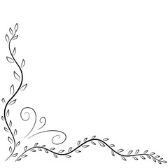 Leaf floral frame decoration design element 