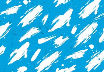 Fototapeta premium An abstract background for a poster banner or header is formed by expressive brushstrokes that dance across a blue canvas backdrop