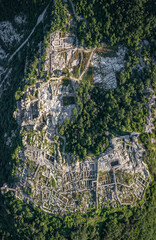 Aerial view to the ancient Thracian city of Perperikon near to Kardzhali, Bulgaria