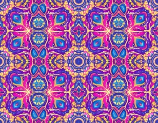 African fashion seamless pattern ornament in vibrant colours