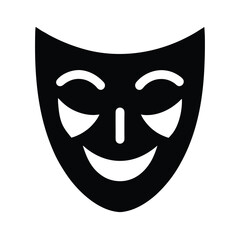Theater Mask Icon Vector Illustration
