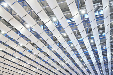 Metal roof structure of working building.