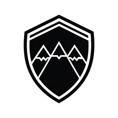 Trekking Badge Patch Icon Vector Illustration