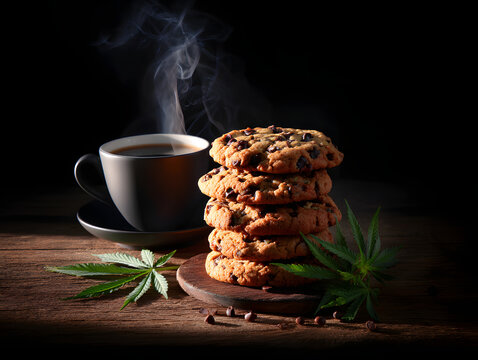 cup of coffee and cookies - Powered by Adobe