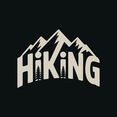 Hiking typographi with mountain logo