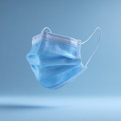 Light Blue Protective Face Mask on Clean Background
