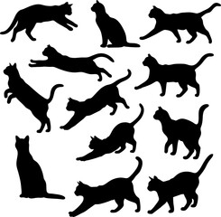 Adorable Collection of Black Cat Silhouettes Perfect for Design Projects and Pet Lovers