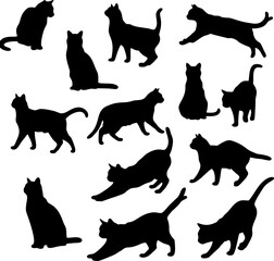 Adorable Collection of Black Cat Silhouettes Perfect for Design Projects and Pet Lovers