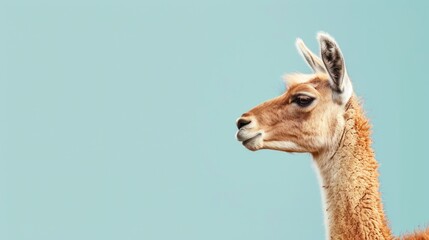 Obraz premium Llama Profile with Soft Light and Copy Space