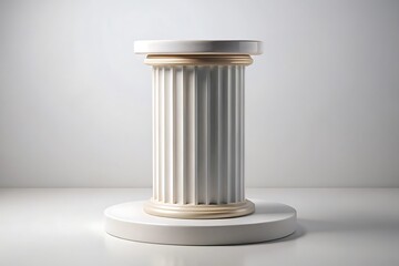 White pillar with a round base