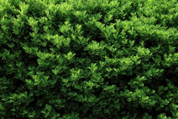 Lush green boxwood foliage dense vibrant hedge texture natural background