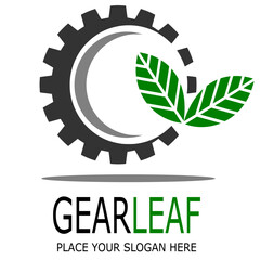 Gear Leaf Logo Vector Logo Template 
