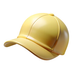 Fototapeta premium Yellow baseball cap mockup isolated on transparent background
