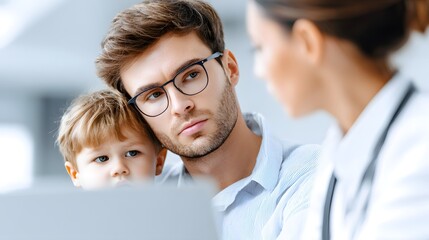 A family, immersed in a futuristic setting, discusses bankruptcy as holographic documents project detailed financial data above their table. The advanced technology contrasts with the somber mood,
